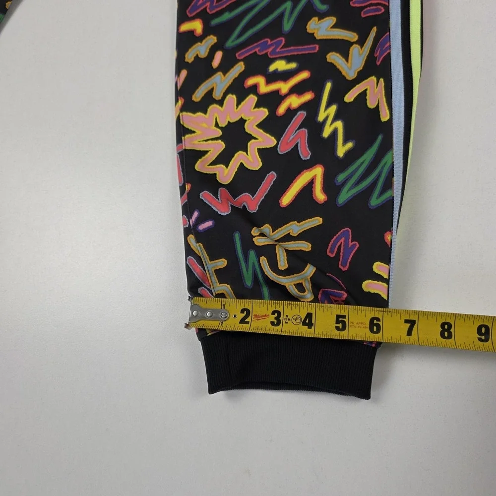 Adidas Track Pants Mens Large Multicolor Scribble Print Joggers Side Stripe - Picture 9 of 14